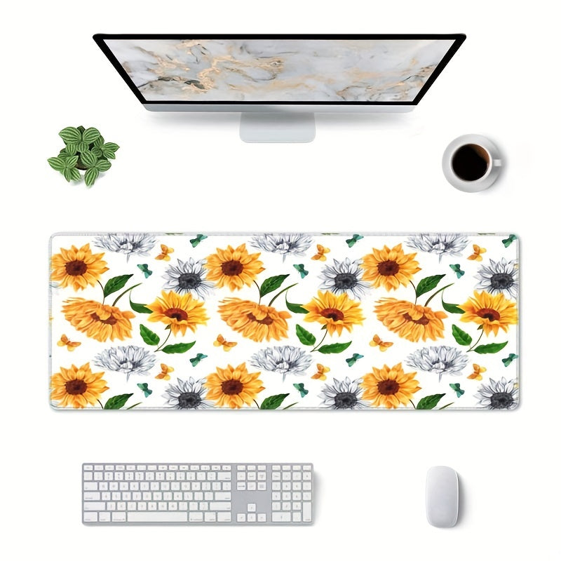 Sunflower Mouse Pad Gaming Mouse Pad 80x29 Large Non Slip Rubber Base Mousepad