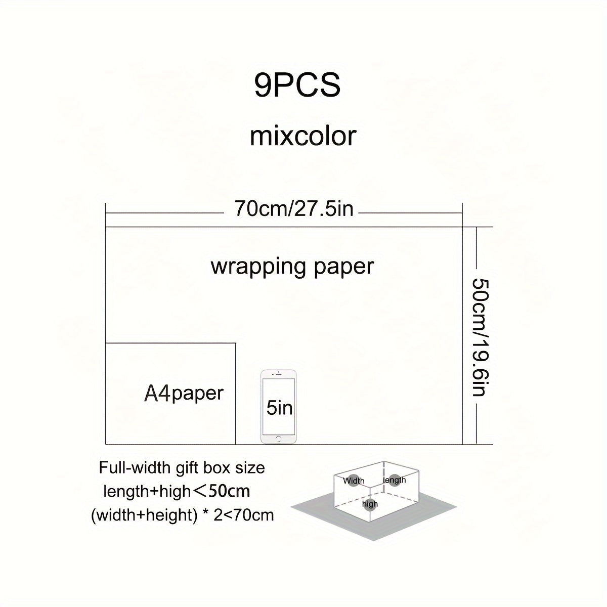 9pcs Christmas Wrapping Paper Gift Paper Christmas Party Supplies