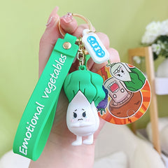 Silicone Doll Keychain Fun Vegetable Expressions