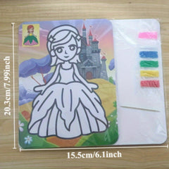 3pcs Cartoon Sand Painting Kit DIY Colored Paper Handicraft Craft Set