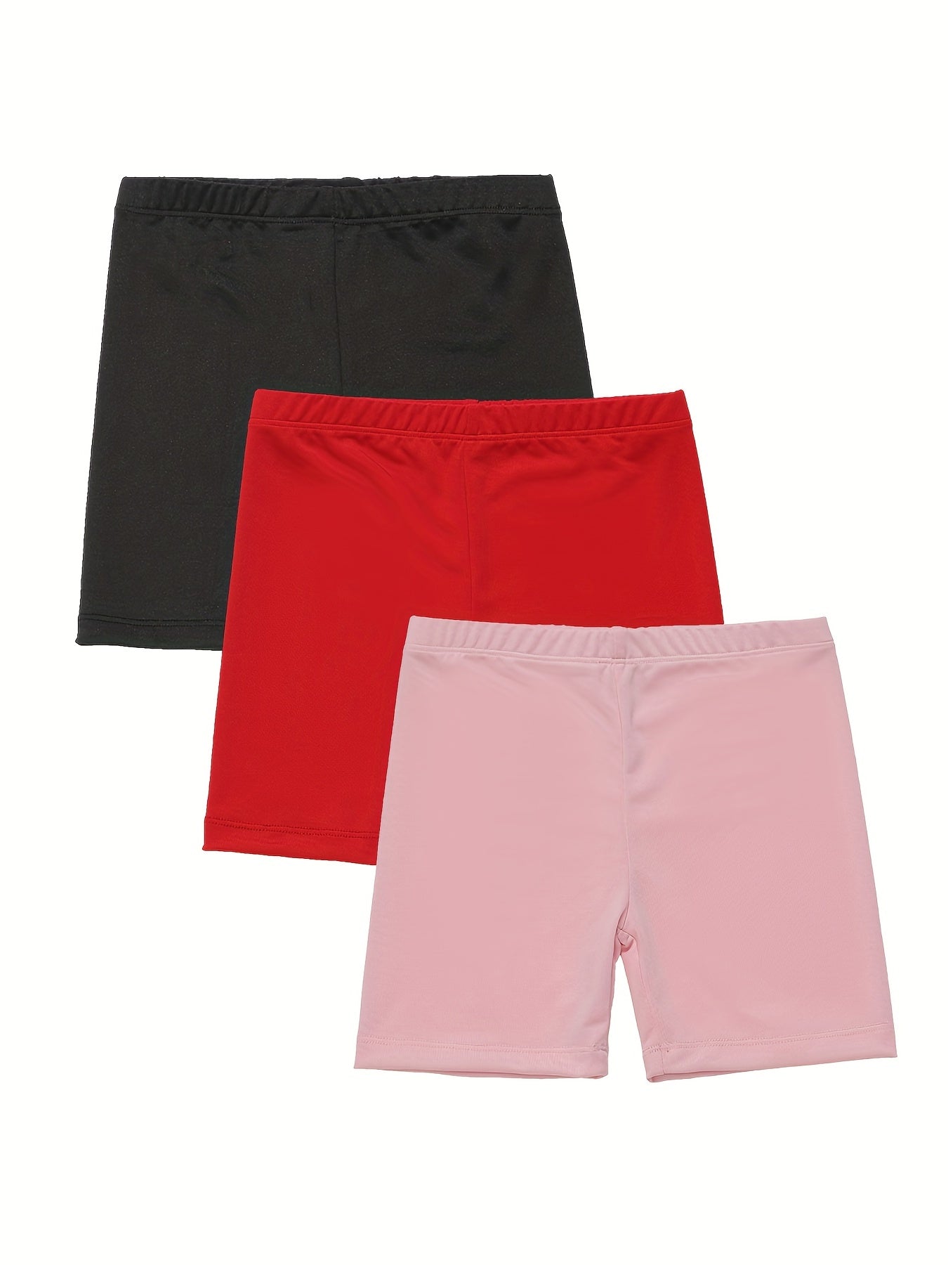 3 Pack Girls' Stretch Cotton Casual Shorts for Summer
