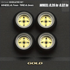 1:64 Scale Static Model Car for Modification Assembly Style All Metal Wheel Hub