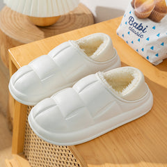 Plaid Fleece Cozy Slippers Winter House Shoes Lightweight Comfortable Unisex