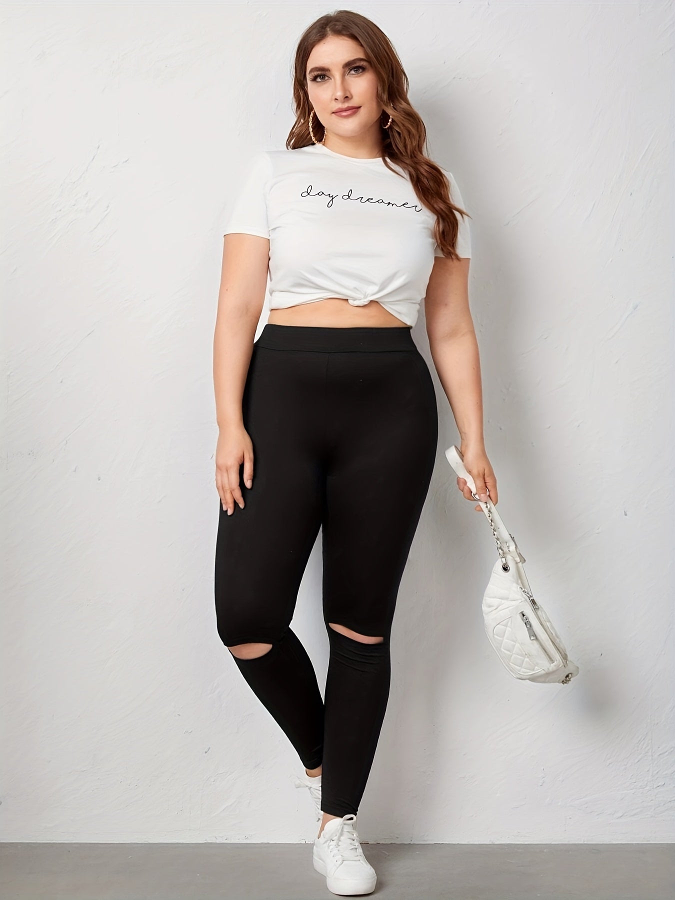 Women's Plus Cut Out High Rise Skinny Leggings