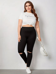 Women's Plus Cut Out High Rise Skinny Leggings