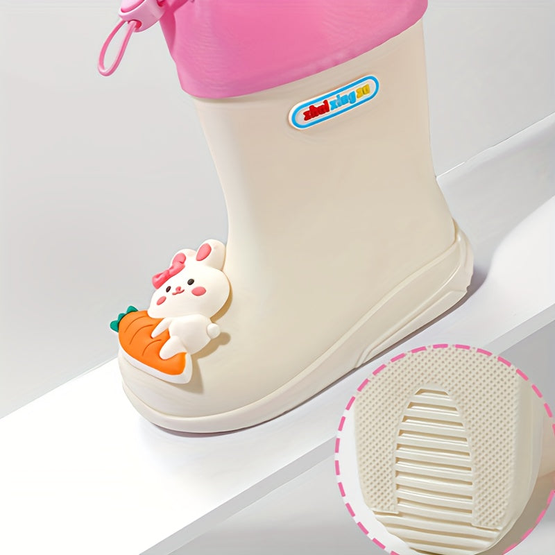Girls Cartoon Rain Boots Waterproof Non-Slip Outdoor Travel All Seasons