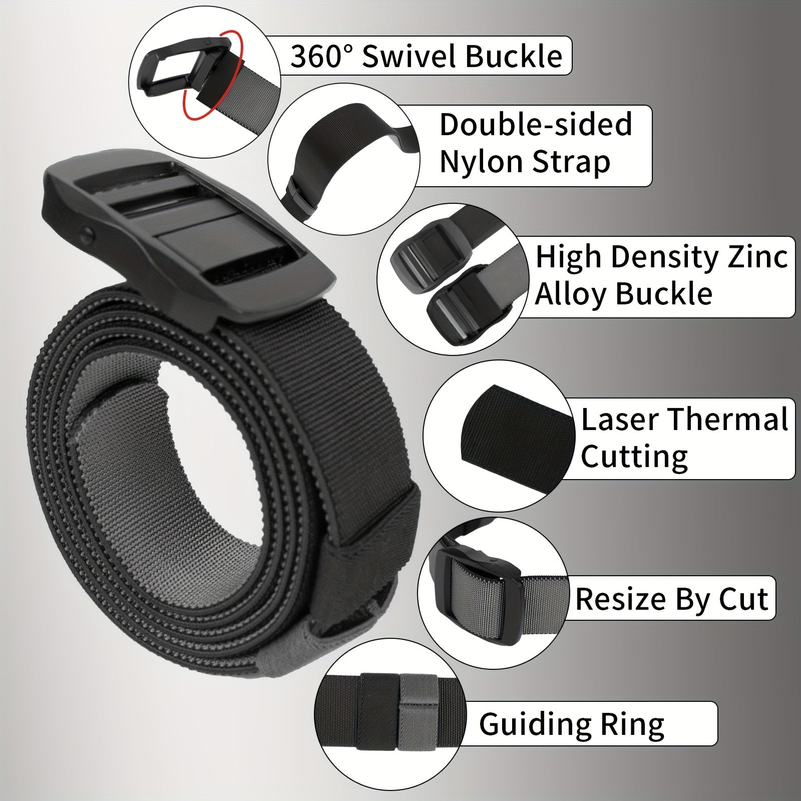 Adjustable Outdoor Nylon Waistband Quick Release Leisure Belts
