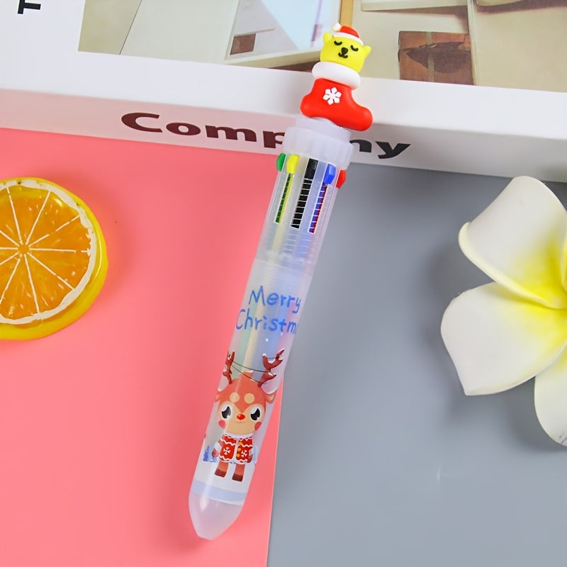 4pcs Christmas Bullet Tip Pens w/ Twistable Refills 10 Options Red Green Yellow