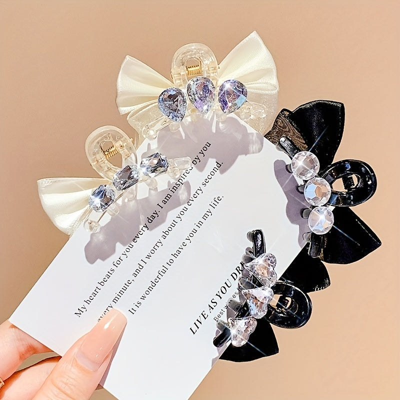 Mesh Rhinestone Hair Clip Claw Clips Headwear Girls Kids Hair Accessories