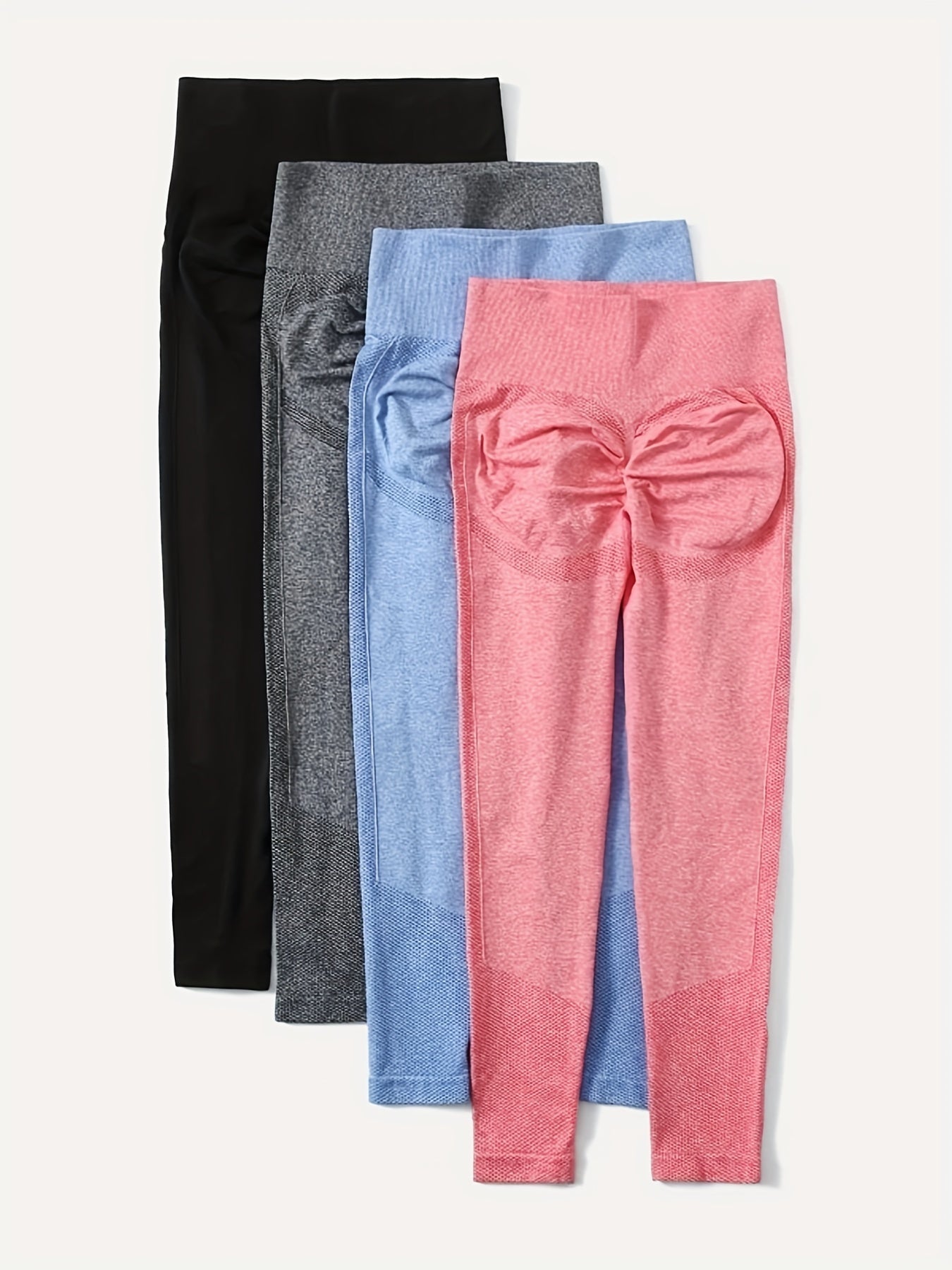 Solid High Waist Yoga Leggings Stretch Workout Pants