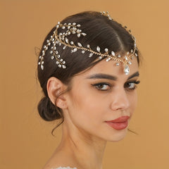 Bridal Crystal Flower Headband for Women Bride Wedding Hair Accessories