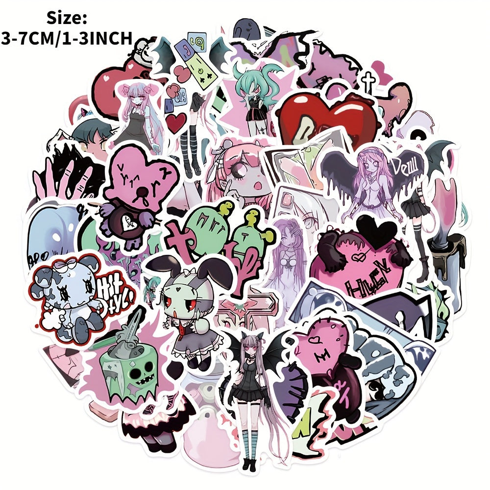 50pcs Lady Graffiti Stickers Laptop Helmet Water Cup Waterproof