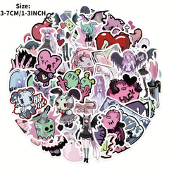 50pcs Lady Graffiti Stickers Laptop Helmet Water Cup Waterproof