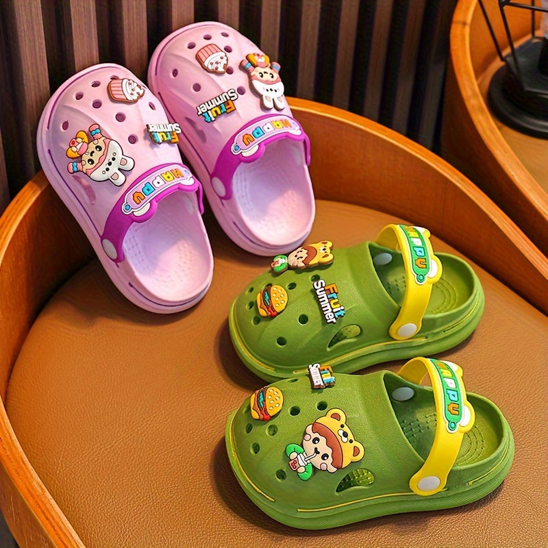 Breathable Cartoon Charm Clogs for Baby Girls