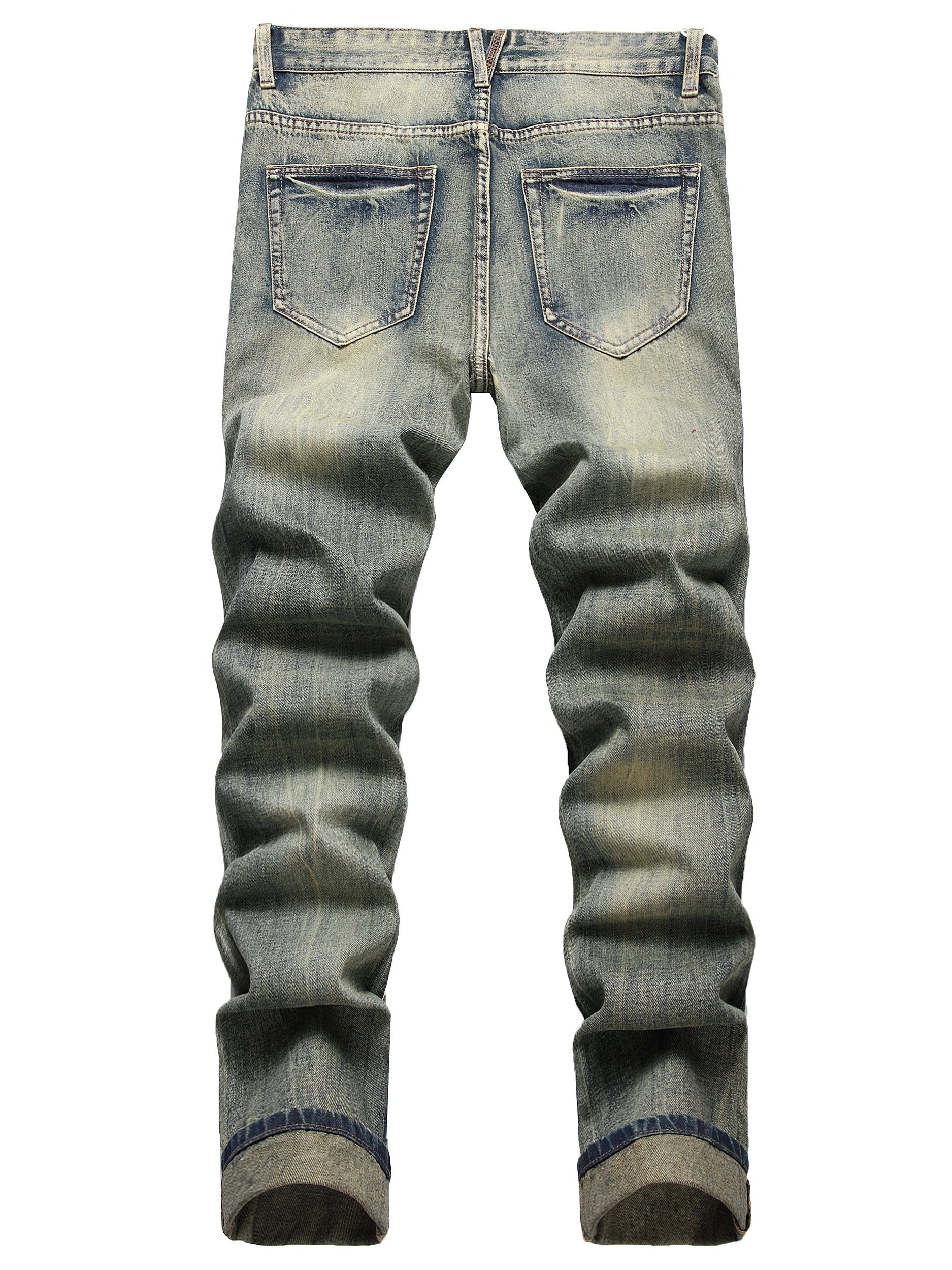 Men's Retro Ripped Jeans Straight Leg Fit