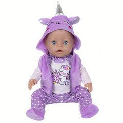 Purple Unicorn Doll Outfit Set for 17 inch Dolls with Cloak & Accessories