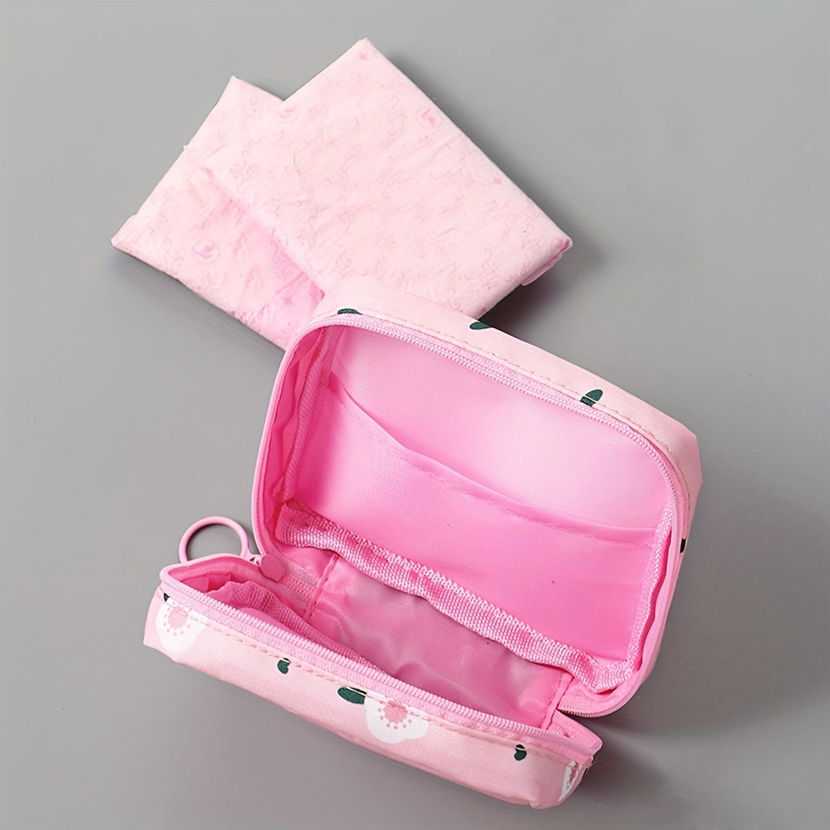 Cartoon Pattern Sanitary Napkin Bag Zipper Organizer Pouch
