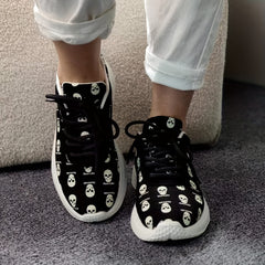 Women's Skull Print Lightweight Sneakers Anti Slip Sport Shoes
