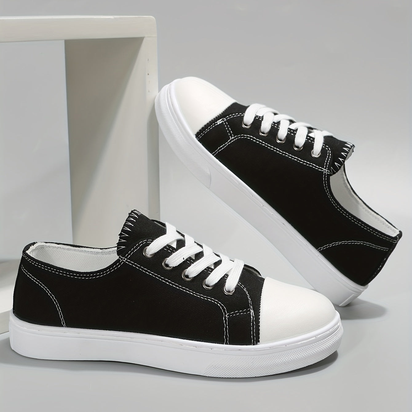 Women's Casual Canvas Lace-Up Shoes Lightweight & Comfortable