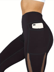 Mesh Contrast Yoga Butt Lifting Pants High Stretch Leggings