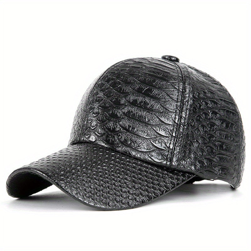 Crocodile Pattern PU Peaked Cap Street Hip Hop Sun Hat