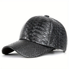 Crocodile Pattern PU Peaked Cap Street Hip Hop Sun Hat