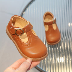 Vintage Solid Flat Shoes For Girls Spring Walking Shoes