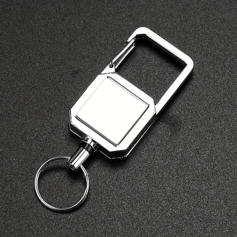 Metal Square Keychain Retractable Hanging Buckle Key Chain
