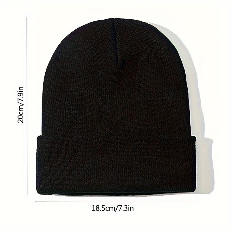2pcs Knitted Beanie Hat Solid Winter Beanie