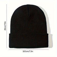 2pcs Knitted Beanie Hat Solid Winter Beanie