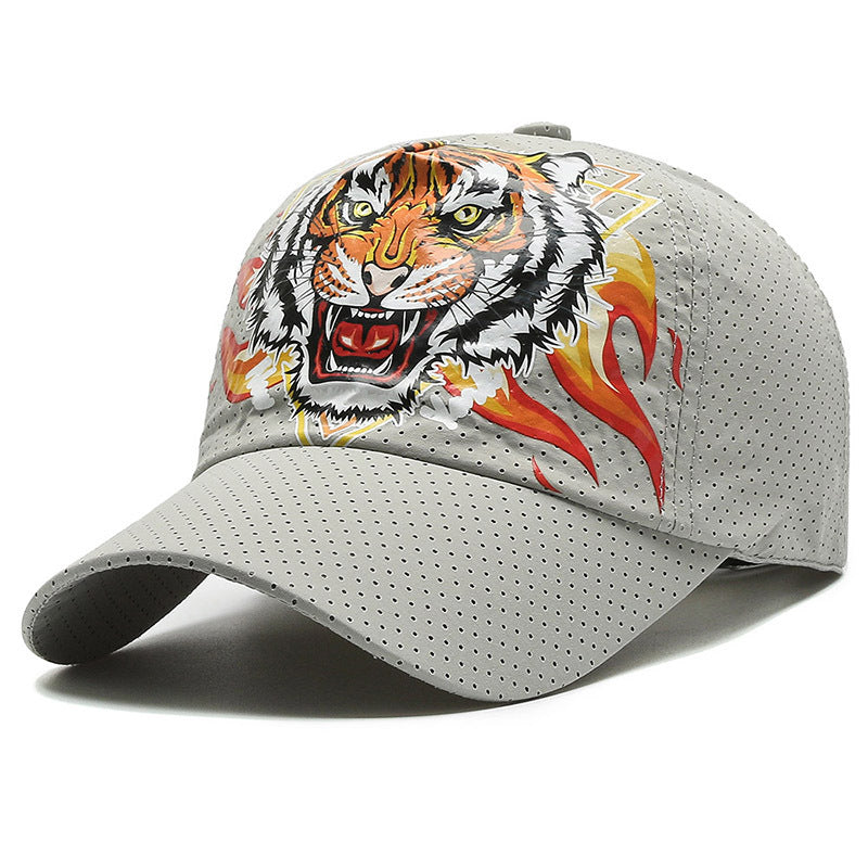 Tiger Head Print Sun Visor Baseball Cap