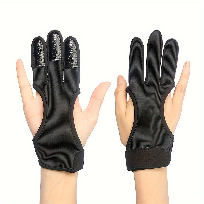 1pc Archery Gloves Non-slip Breathable Three Finger Gloves