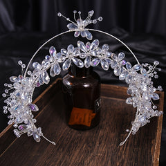 Crystal Flower Headband Earring Set Wedding Hair Accessories