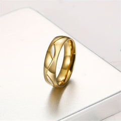 Classic 18k Plated Couples Stainless Steel Ring