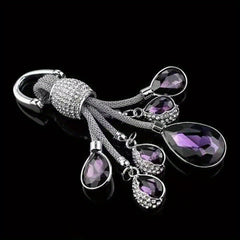 Ruby Crystal Buckle Key Chain Rhinestone Jewelry Boutique