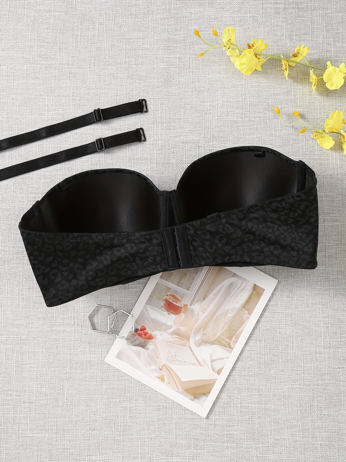 Leopard Print Molded Cup Balconette Bra
