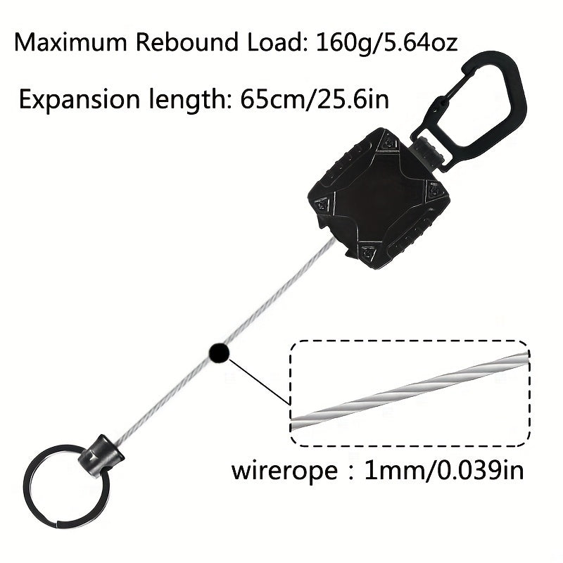 Outdoor Mountaineering Keychain with Retractable Buckle for Men