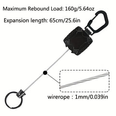 Outdoor Mountaineering Keychain with Retractable Buckle for Men