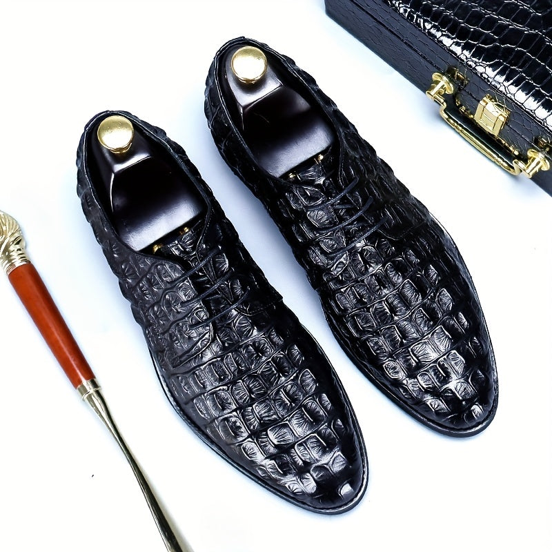 Men's Textured Derby Shoes Lace up Front Dress Shoes For Men