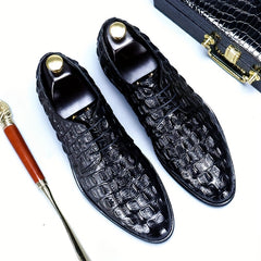 Men's Textured Derby Shoes Lace up Front Dress Shoes For Men