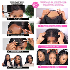 Brazilian Straight Lace Wig 180 Density Natural Look Transparent Lace Closure