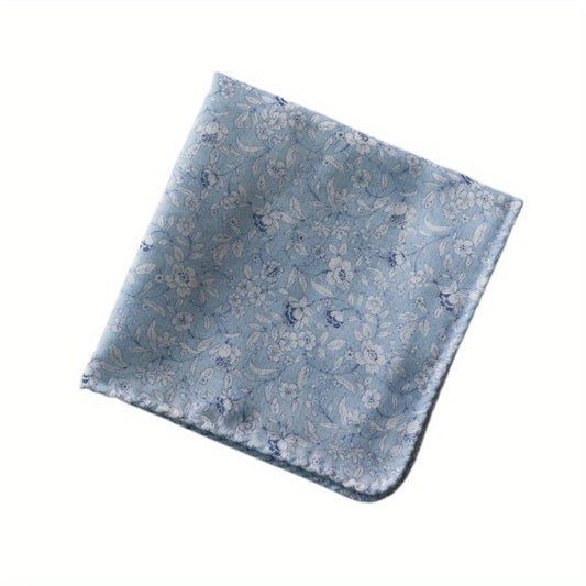 30 Floral Handkerchief Lightweight Cotton Double Layer Hankies Soft Absorbent