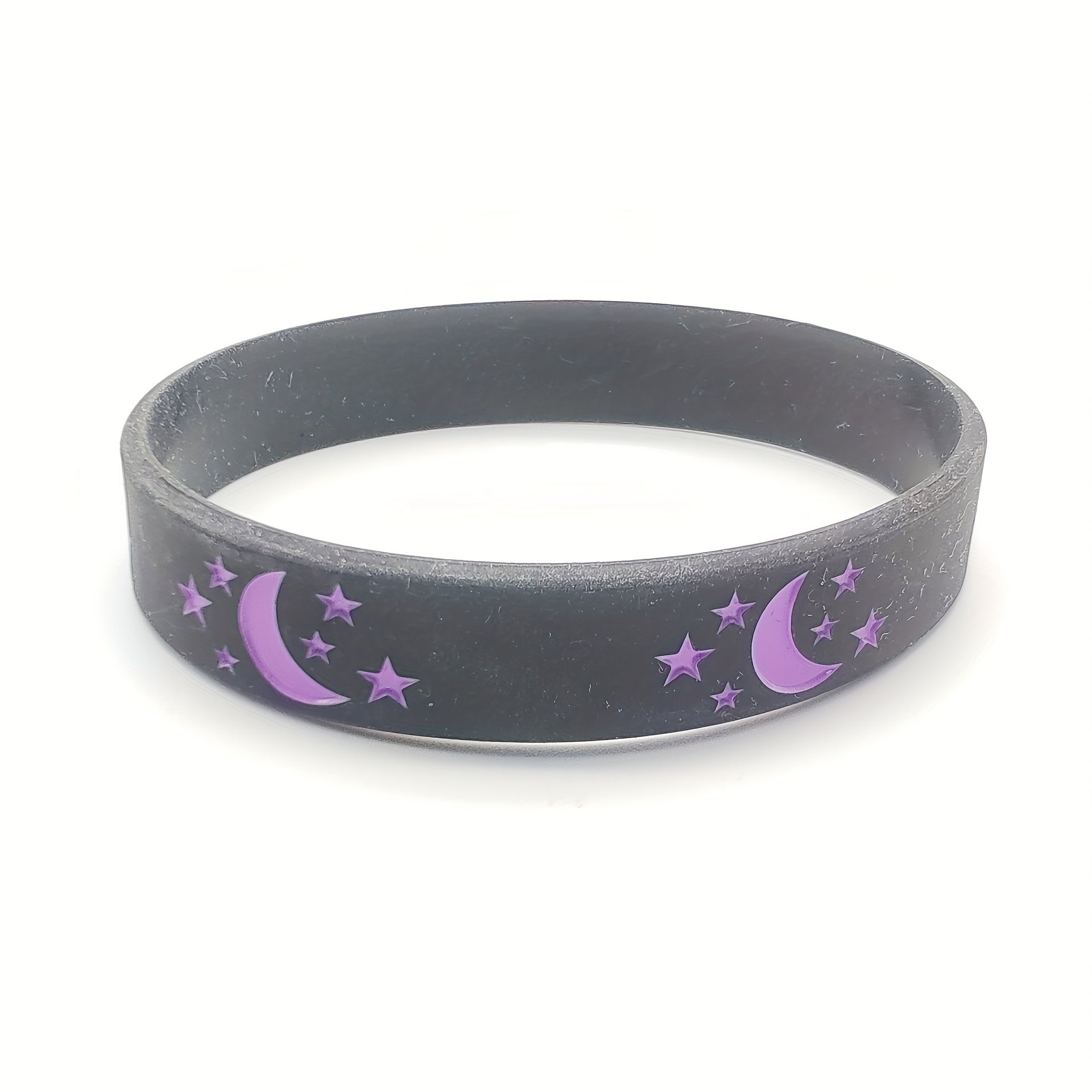 3 Pcs Moon And Star Silicone Sports Bracelet Wristband Party Gift