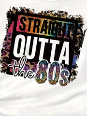 80's Print Short Sleeve T shirt Comfy Tees Pullover Summer Clothes