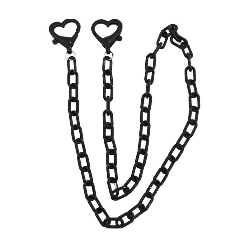 Acrylic Mask Chain Heart Button Glasses Chain