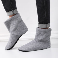 Men's Cozy Plush Booties Slippers Anti-Skid Winter Shoes