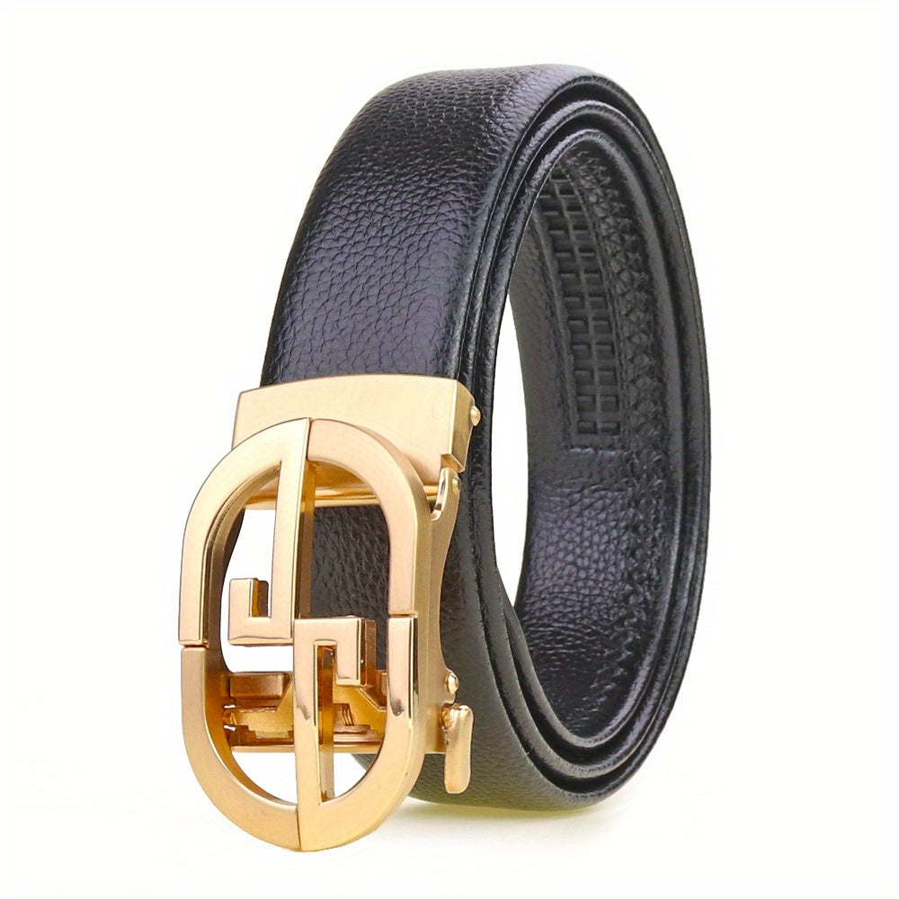 Men's Automatic Buckle Leather Belt for Father Husband Boyfriends