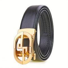 Men's Automatic Buckle Leather Belt for Father Husband Boyfriends