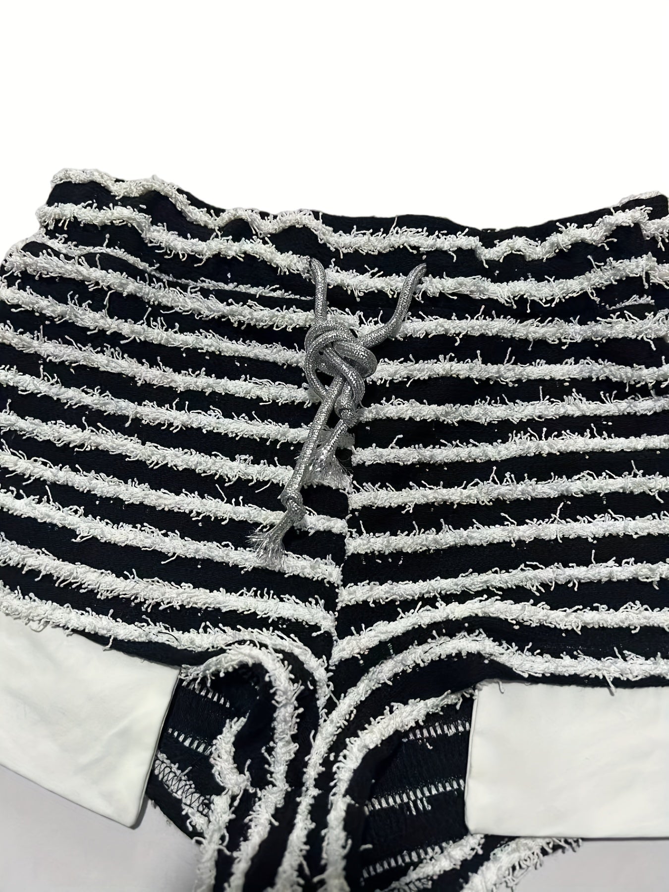 Striped Drawstring High Waist Shorts