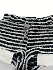 Striped Drawstring High Waist Shorts